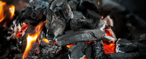 fossil coal fire burning